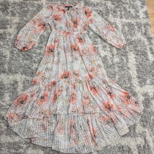 BCBGMaxAzria Floral High Low Dress - Pink and White